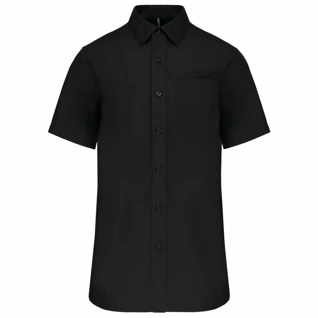 Heren poplin overhemd korte mouwen, black — productfoto 6