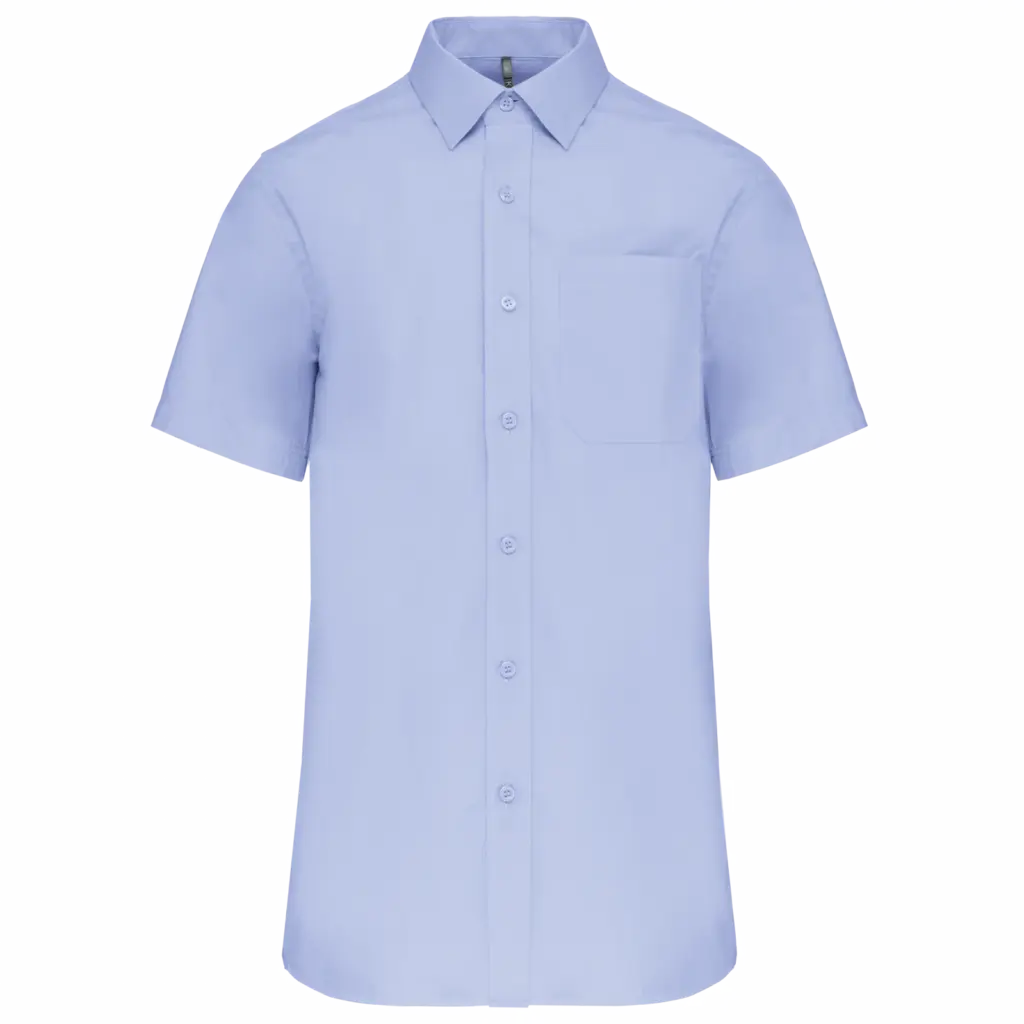 Heren poplin overhemd korte mouwen, bright sky — productfoto 7