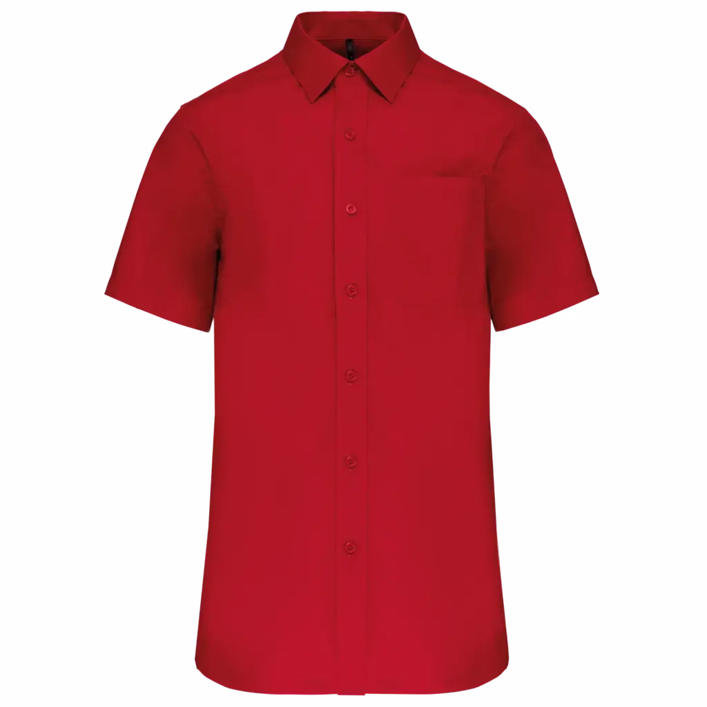 Heren poplin overhemd korte mouwen, classic red — productfoto 8