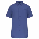 Heren poplin overhemd korte mouwen, cobalt blue — productfoto 9