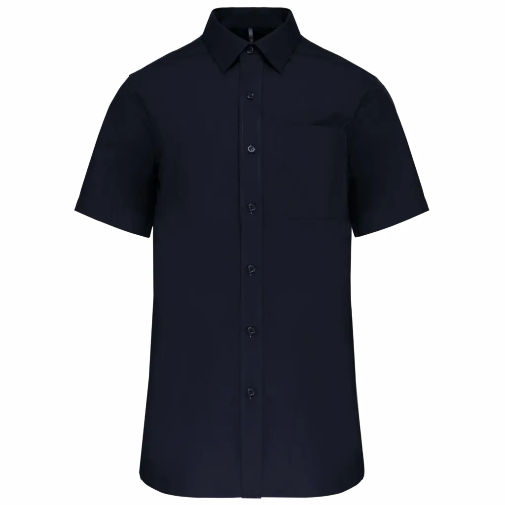 Heren poplin overhemd korte mouwen, navy — productfoto 10
