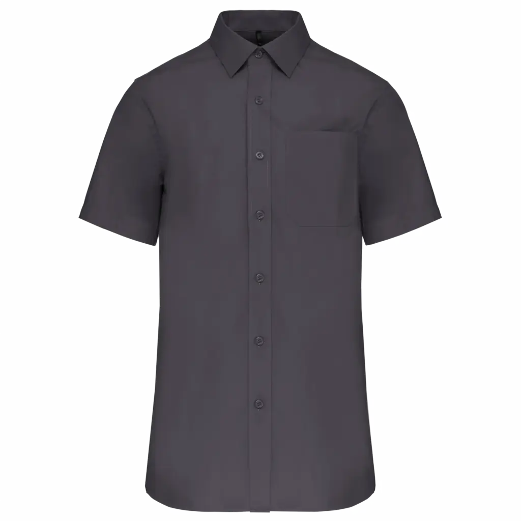 Heren poplin overhemd korte mouwen, zinc — productfoto 13
