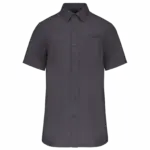Heren poplin overhemd korte mouwen, zinc — productfoto 13
