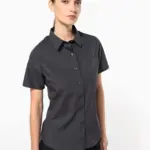 Dames Poplin Blouse Korte Mouwen — productfoto 2