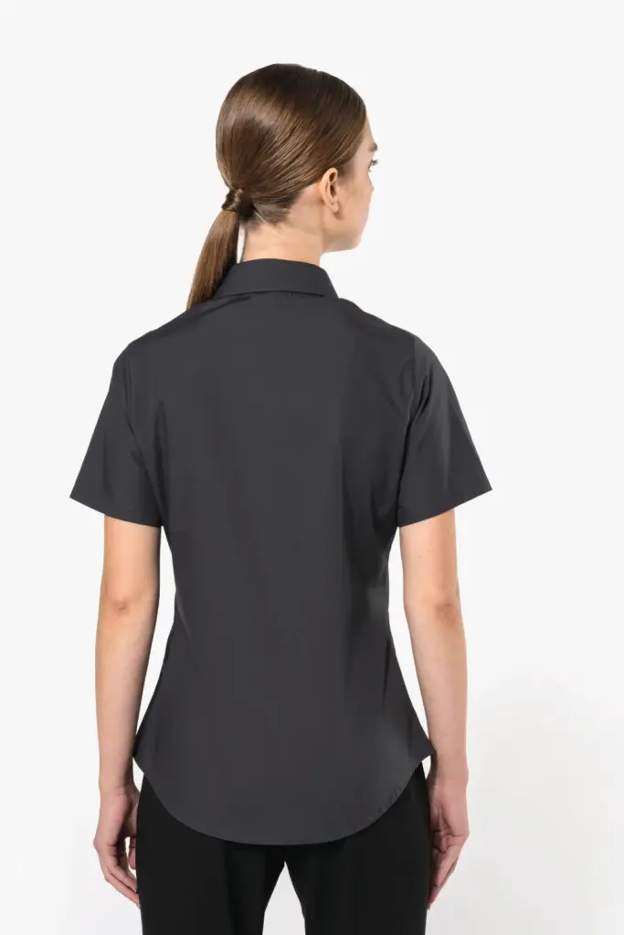 Dames Poplin Blouse Korte Mouwen — productfoto 3