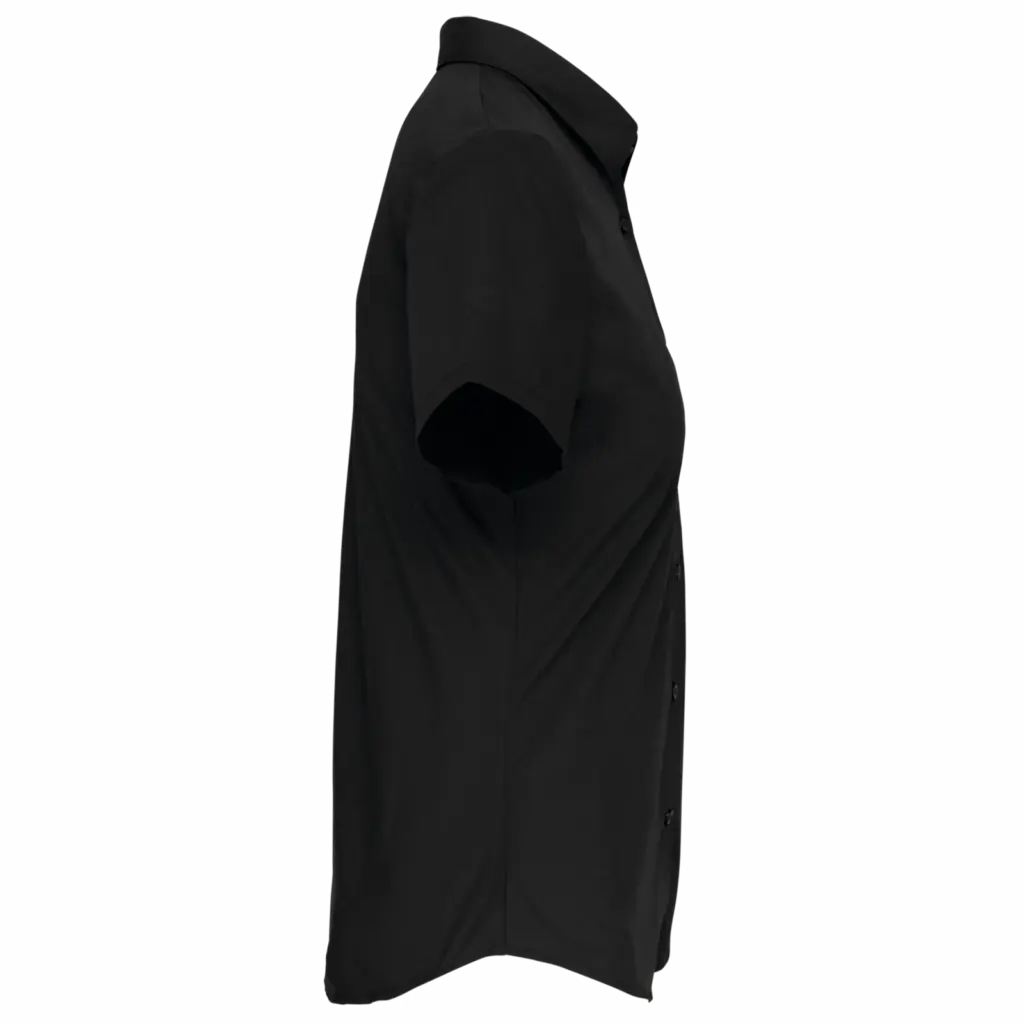 Dames Poplin Blouse Korte Mouwen, black — productfoto 5