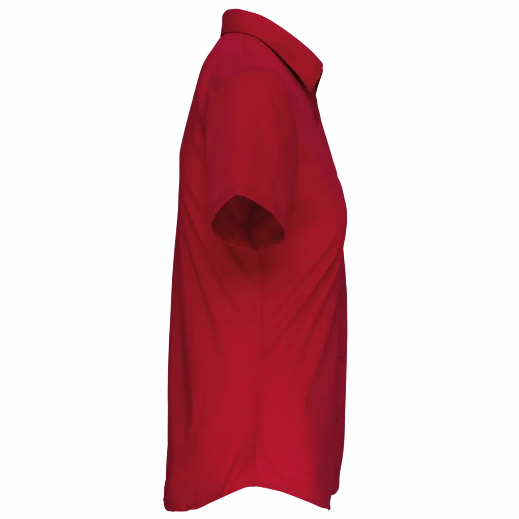 Dames Poplin Blouse Korte Mouwen, classic red — productfoto 7