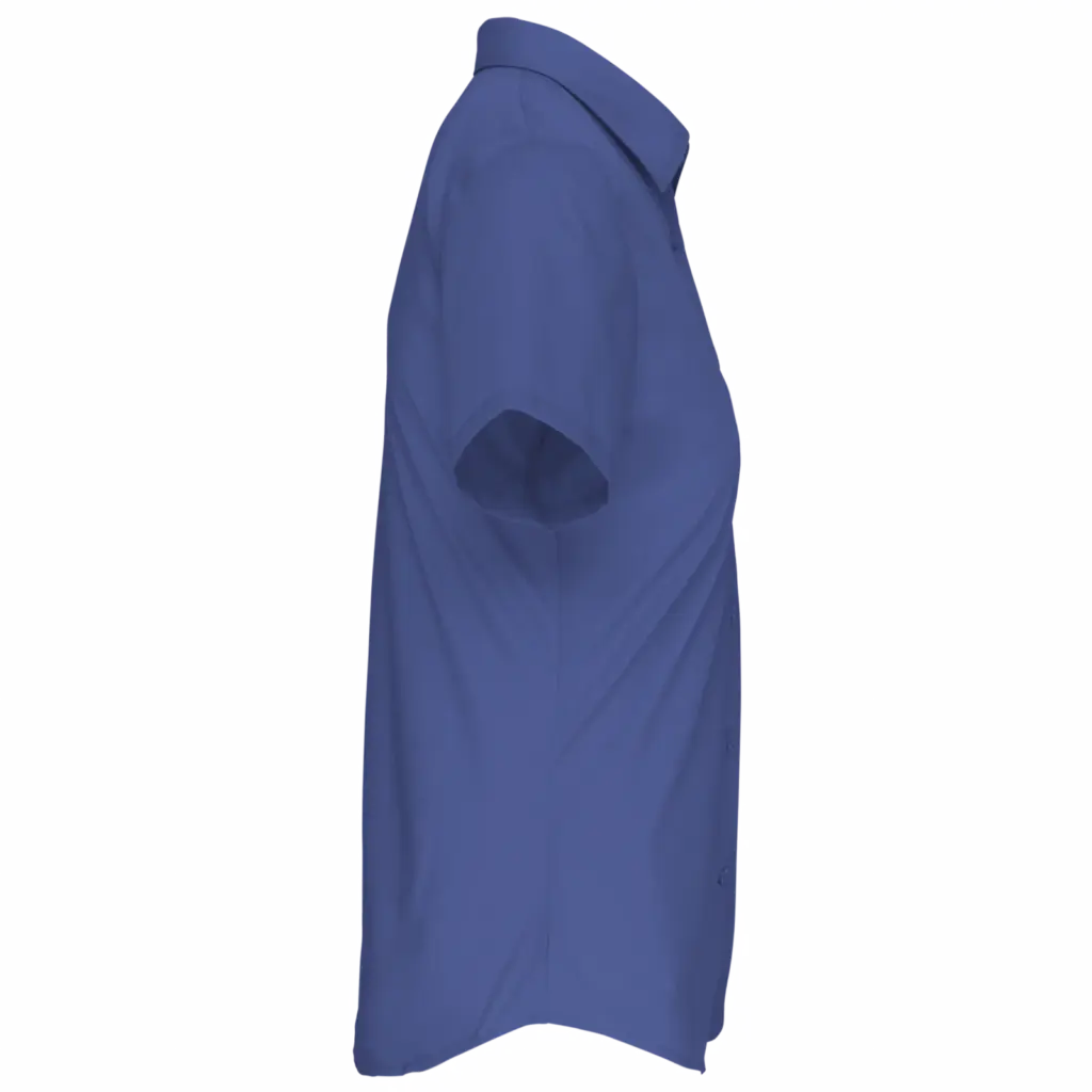 Dames Poplin Blouse Korte Mouwen, cobalt blue — productfoto 8