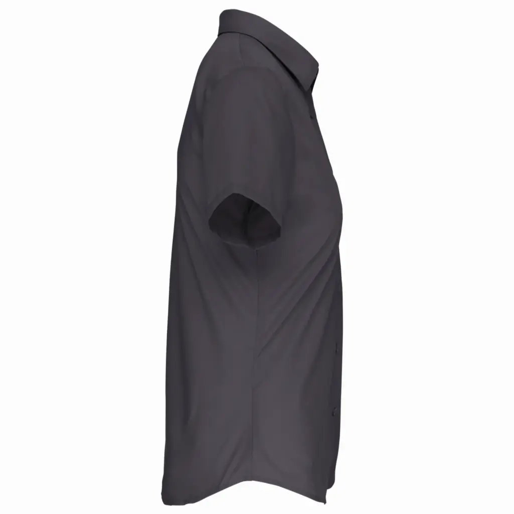 Dames Poplin Blouse Korte Mouwen, zinc — productfoto 12