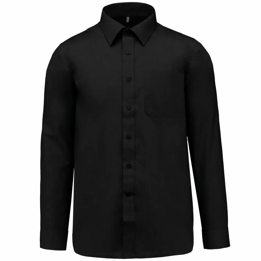 Overhemd in onderhoudsvriendelijk polykatoen-popeline heren, black — productfoto 8