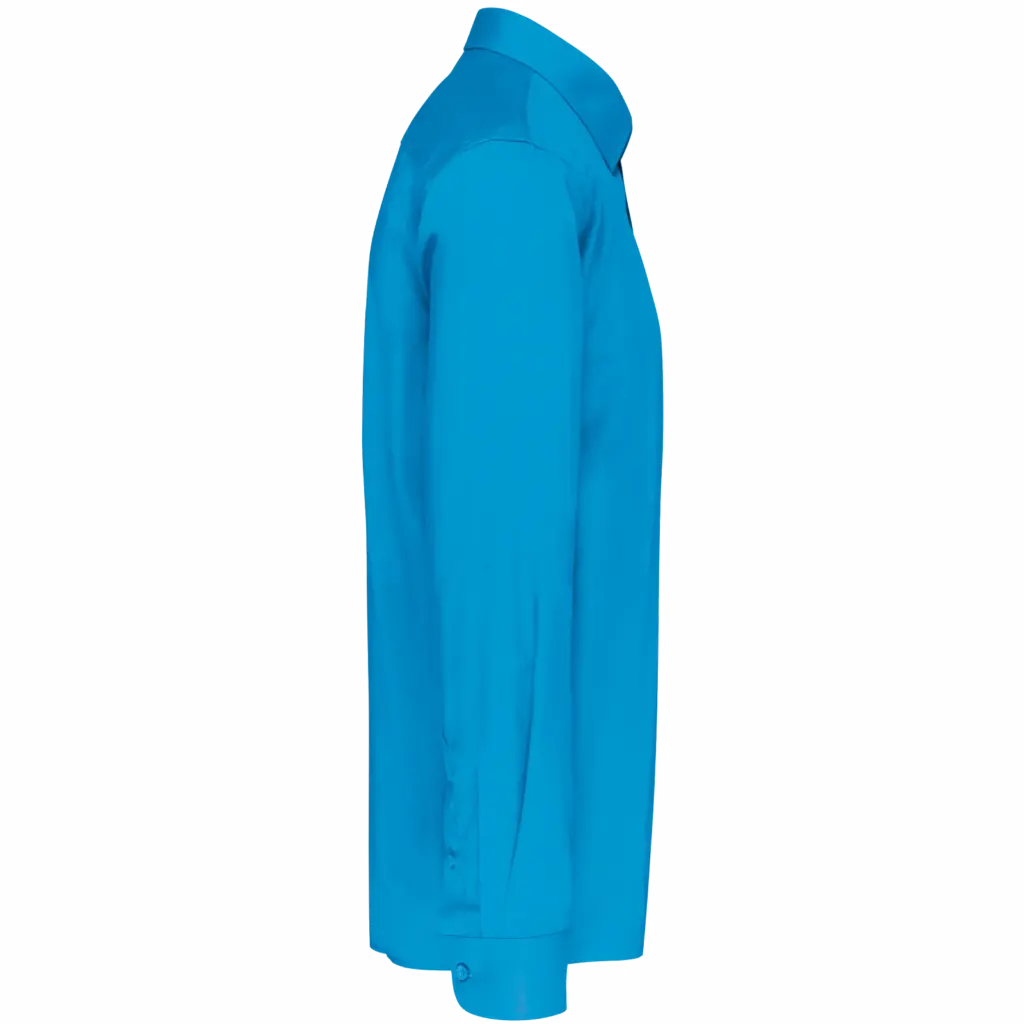 Overhemd in onderhoudsvriendelijk polykatoen-popeline heren, bright turquoise — productfoto 9