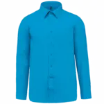 Overhemd in onderhoudsvriendelijk polykatoen-popeline heren, bright turquoise — productfoto 10