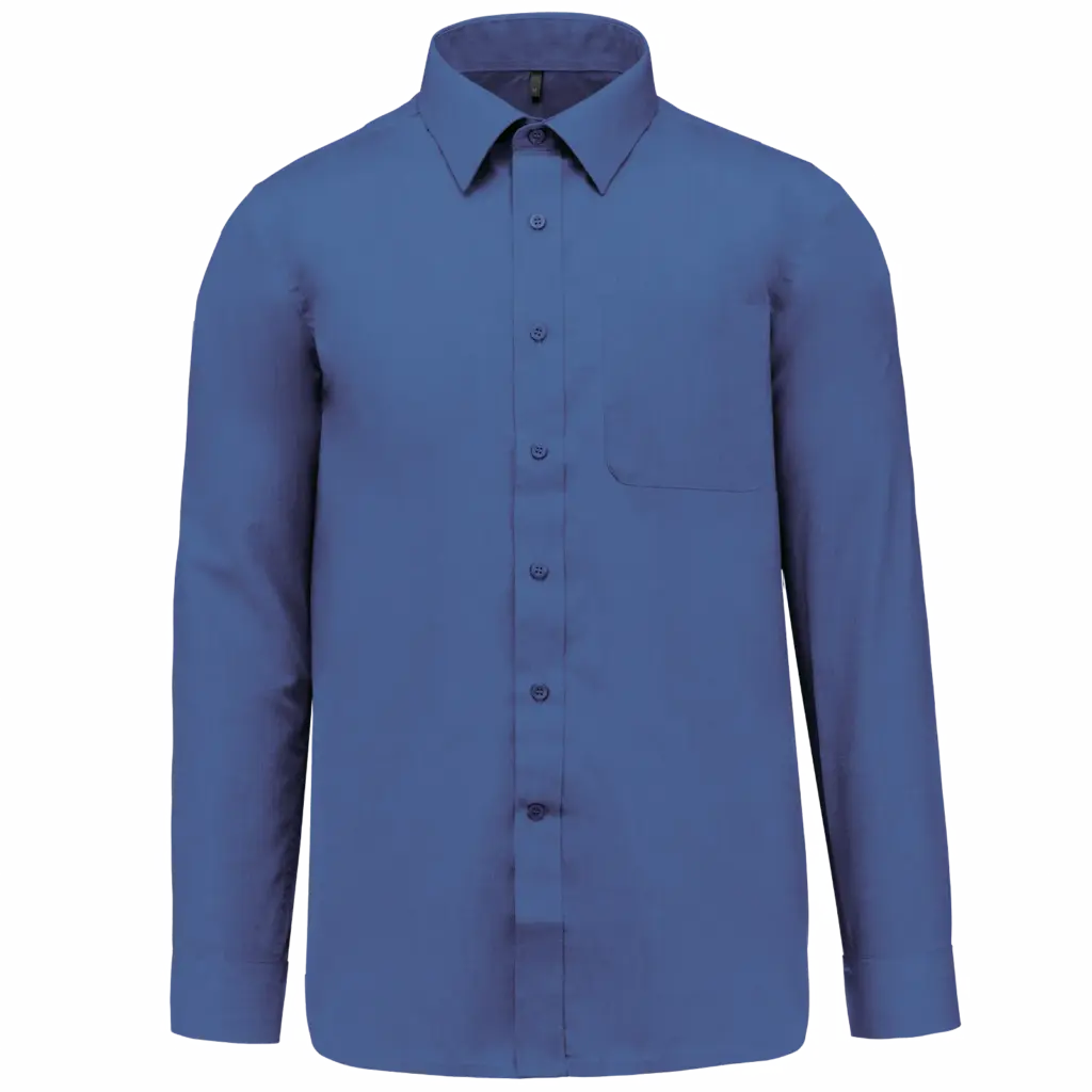 Overhemd in onderhoudsvriendelijk polykatoen-popeline heren, cobalt blue — productfoto 14