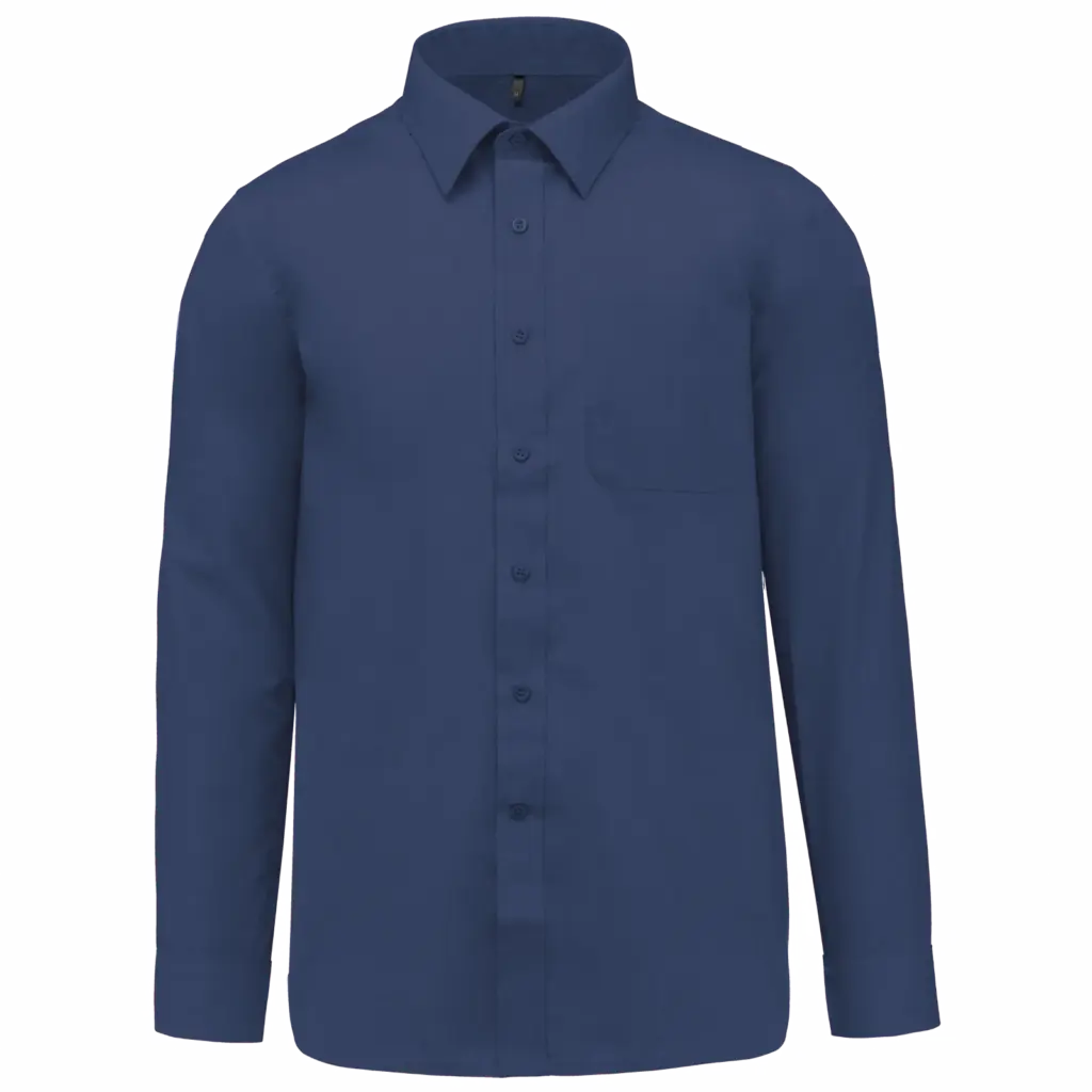 Overhemd in onderhoudsvriendelijk polykatoen-popeline heren, deep blue — productfoto 15