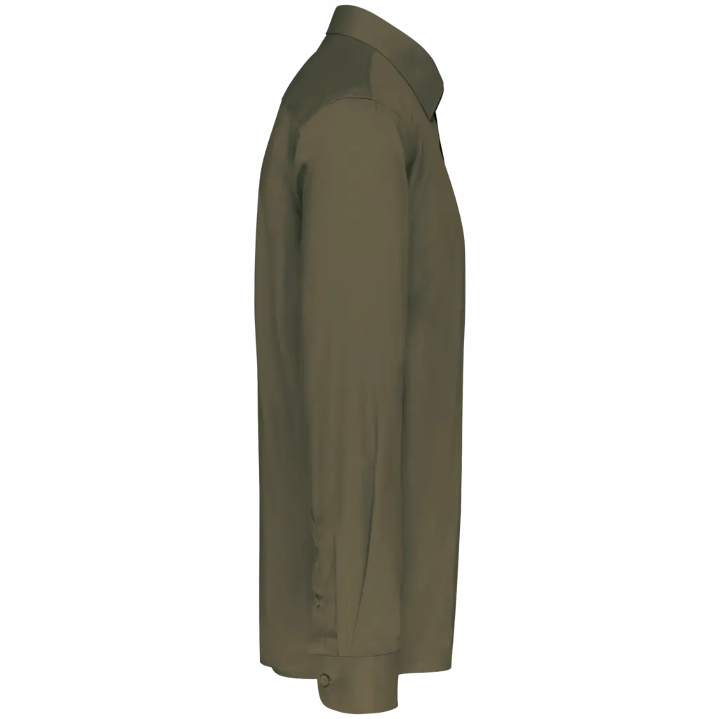 Overhemd in onderhoudsvriendelijk polykatoen-popeline heren, light khaki — productfoto 17