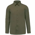 Overhemd in onderhoudsvriendelijk polykatoen-popeline heren, light khaki — productfoto 18