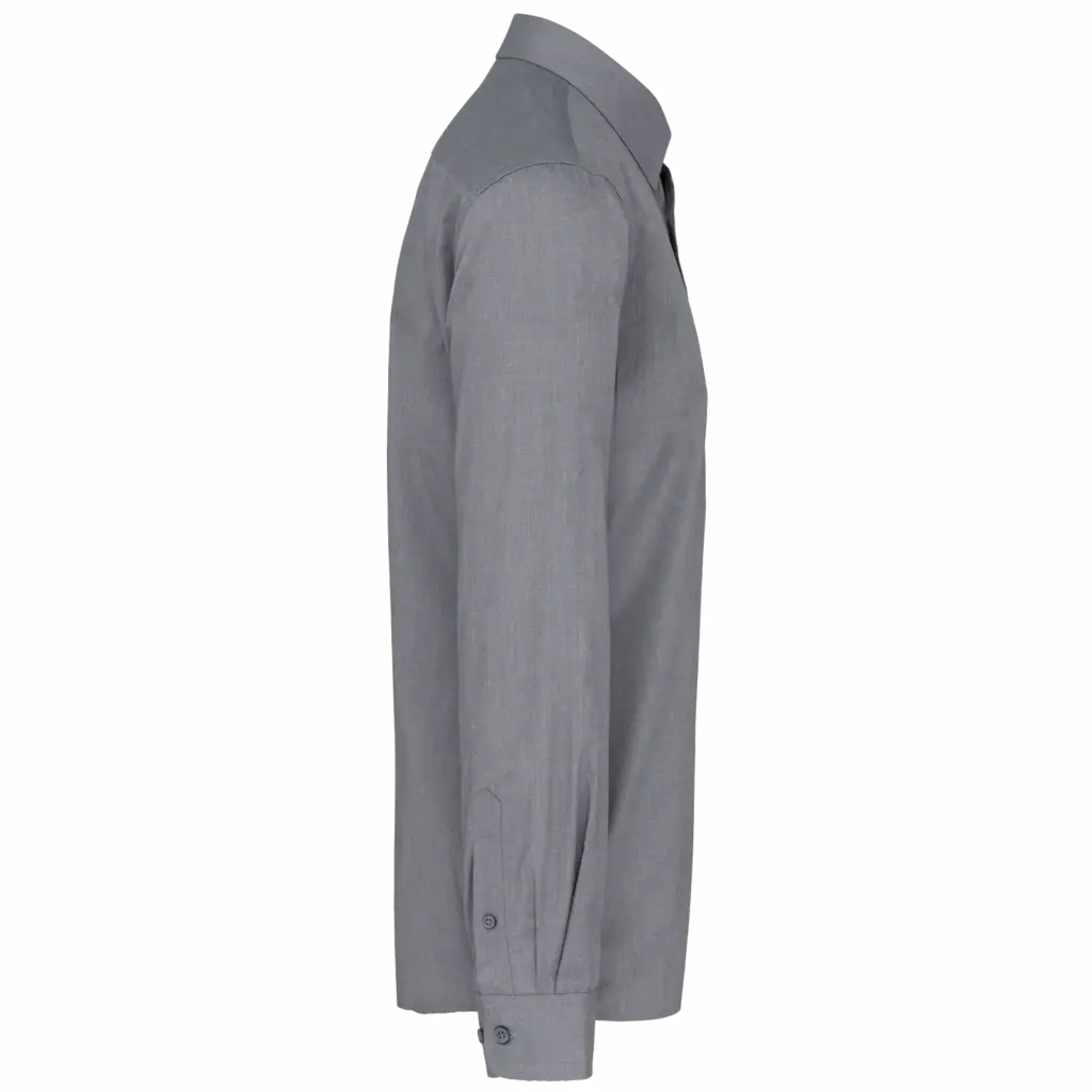 Overhemd in onderhoudsvriendelijk polykatoen-popeline heren, marl storm grey — productfoto 19