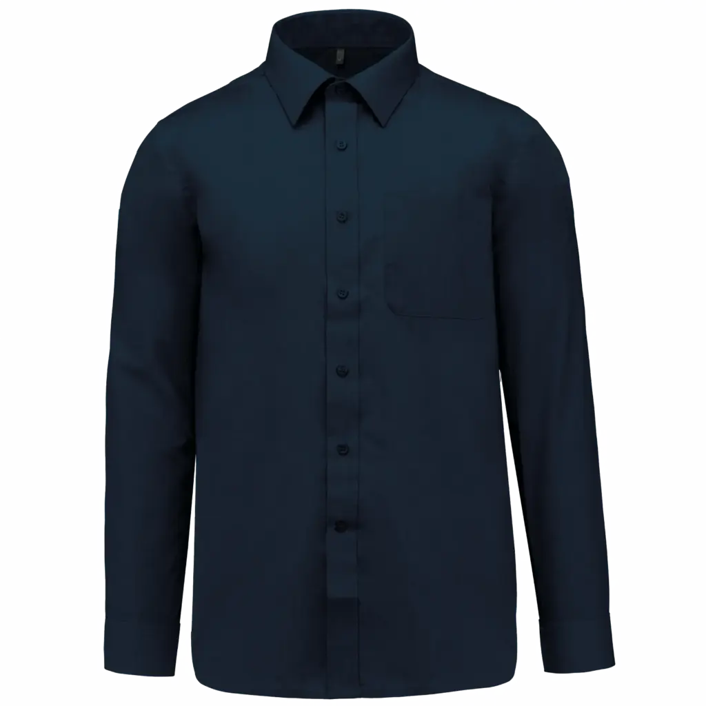 Overhemd in onderhoudsvriendelijk polykatoen-popeline heren, navy — productfoto 21