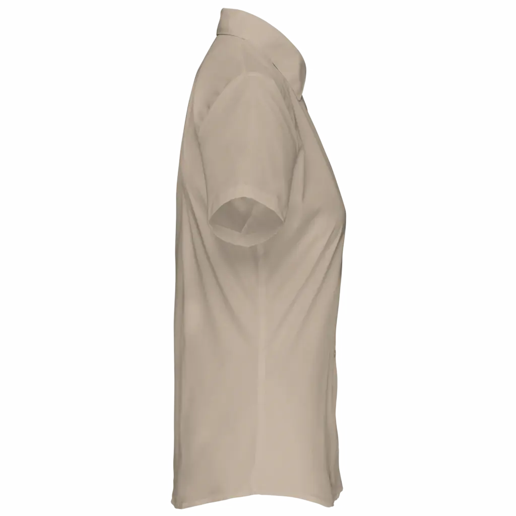 PS_K548-S_BEIGE - Hidalgo-werbeartikel Overhemd in onderhoudsvriendelijk polykatoen-popeline korte mouwen dames, beige — productfoto 6