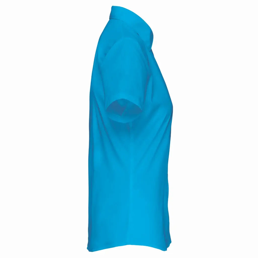 PS_K548-S_BRIGHTTURQUOISE - Hidalgo-werbeartikel Overhemd in onderhoudsvriendelijk polykatoen-popeline korte mouwen dames, bright turquoise — productfoto 9
