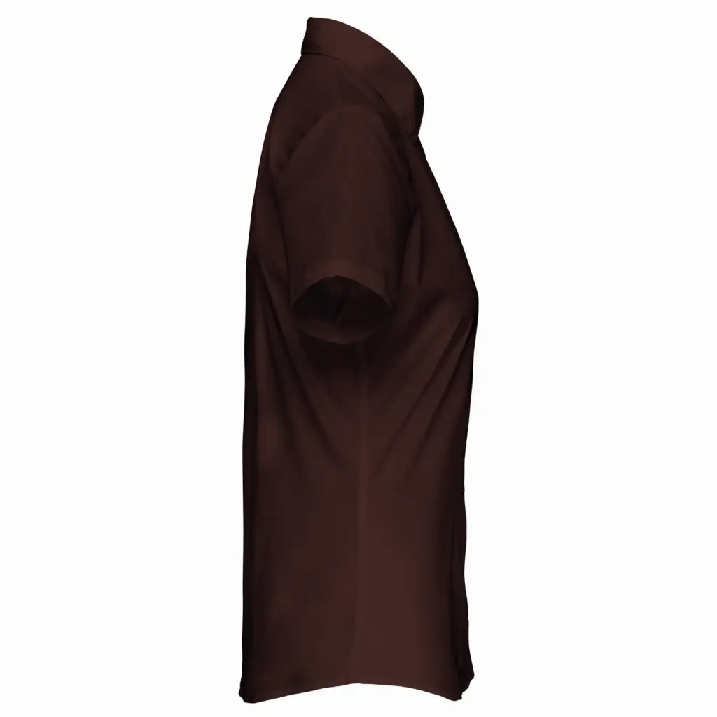 PS_K548-S_BROWN - Hidalgo-werbeartikel Overhemd in onderhoudsvriendelijk polykatoen-popeline korte mouwen dames, brown — productfoto 10