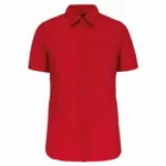 Overhemd in onderhoudsvriendelijk polykatoen-popeline korte mouwen dames, classic red — productfoto 13