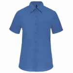 Overhemd in onderhoudsvriendelijk polykatoen-popeline korte mouwen dames, cobalt blue — productfoto 14