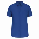 Overhemd in onderhoudsvriendelijk polykatoen-popeline korte mouwen dames, light royal blue — productfoto 20