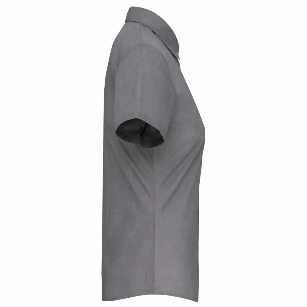 PS_K548-S_MARLSTORMGREY - Hidalgo-werbeartikel Overhemd in onderhoudsvriendelijk polykatoen-popeline korte mouwen dames, marl storm grey — productfoto 20