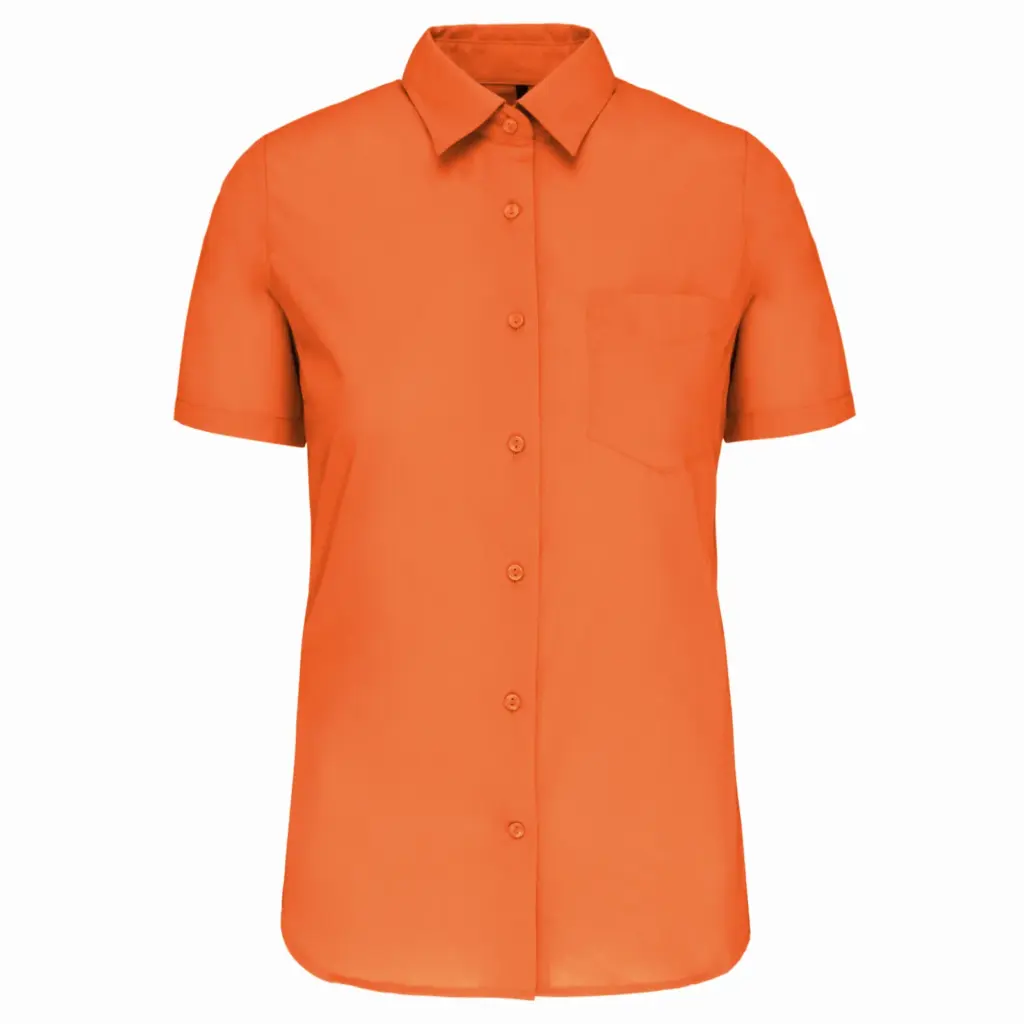 Overhemd in onderhoudsvriendelijk polykatoen-popeline korte mouwen dames, orange — productfoto 23