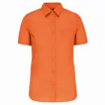 Overhemd in onderhoudsvriendelijk polykatoen-popeline korte mouwen dames, orange — productfoto 23