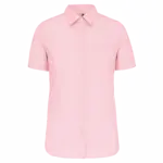 Overhemd in onderhoudsvriendelijk polykatoen-popeline korte mouwen dames, pale pink — productfoto 24