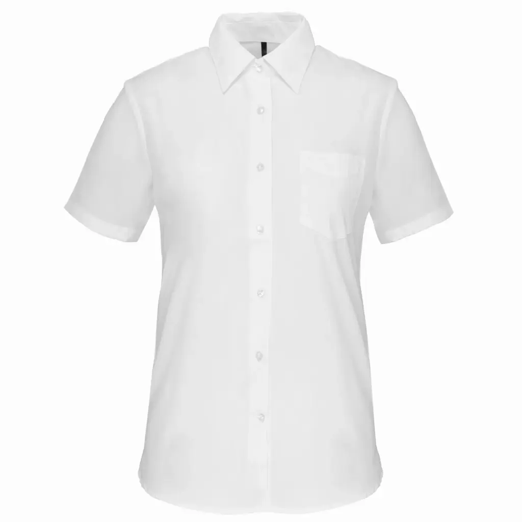 Overhemd in onderhoudsvriendelijk polykatoen-popeline korte mouwen dames, white — productfoto 29