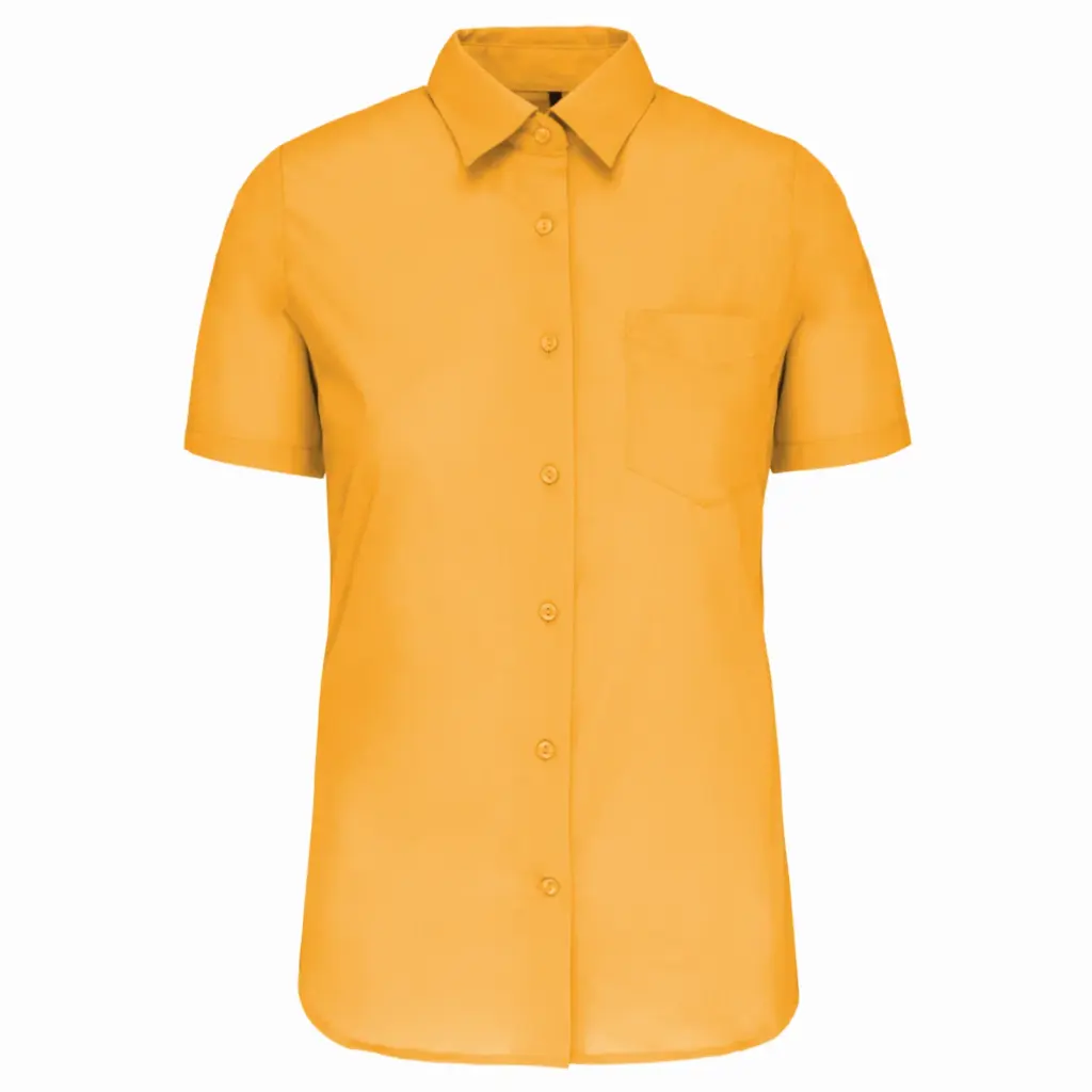Overhemd in onderhoudsvriendelijk polykatoen-popeline korte mouwen dames, yellow — productfoto 31