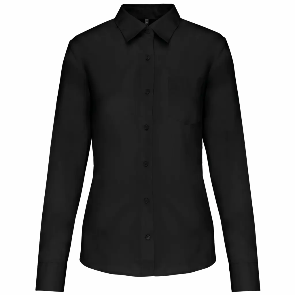 Overhemd in onderhoudsvriendelijk polykatoen-popeline dames, black — productfoto 7