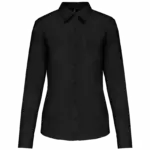 Overhemd in onderhoudsvriendelijk polykatoen-popeline dames, black — productfoto 7