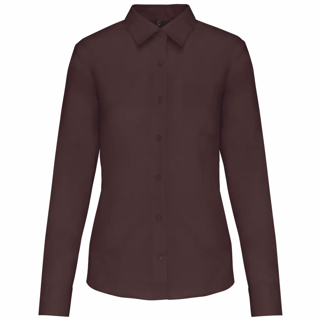 Overhemd in onderhoudsvriendelijk polykatoen-popeline dames, brown — productfoto 10