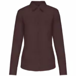 Overhemd in onderhoudsvriendelijk polykatoen-popeline dames, brown — productfoto 10