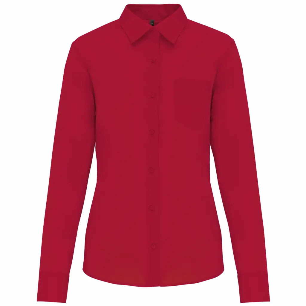 Overhemd in onderhoudsvriendelijk polykatoen-popeline dames, classic red — productfoto 12