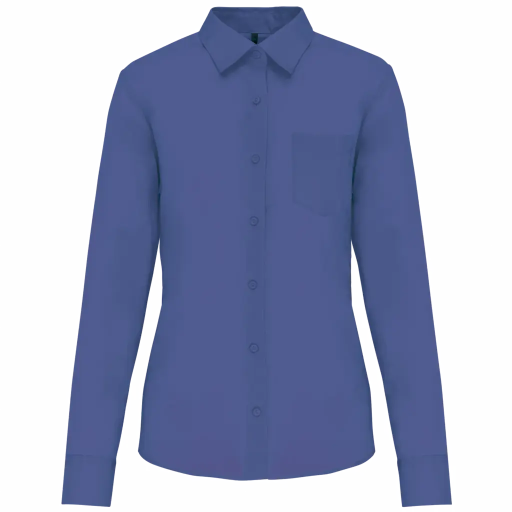Overhemd in onderhoudsvriendelijk polykatoen-popeline dames, cobalt blue — productfoto 13