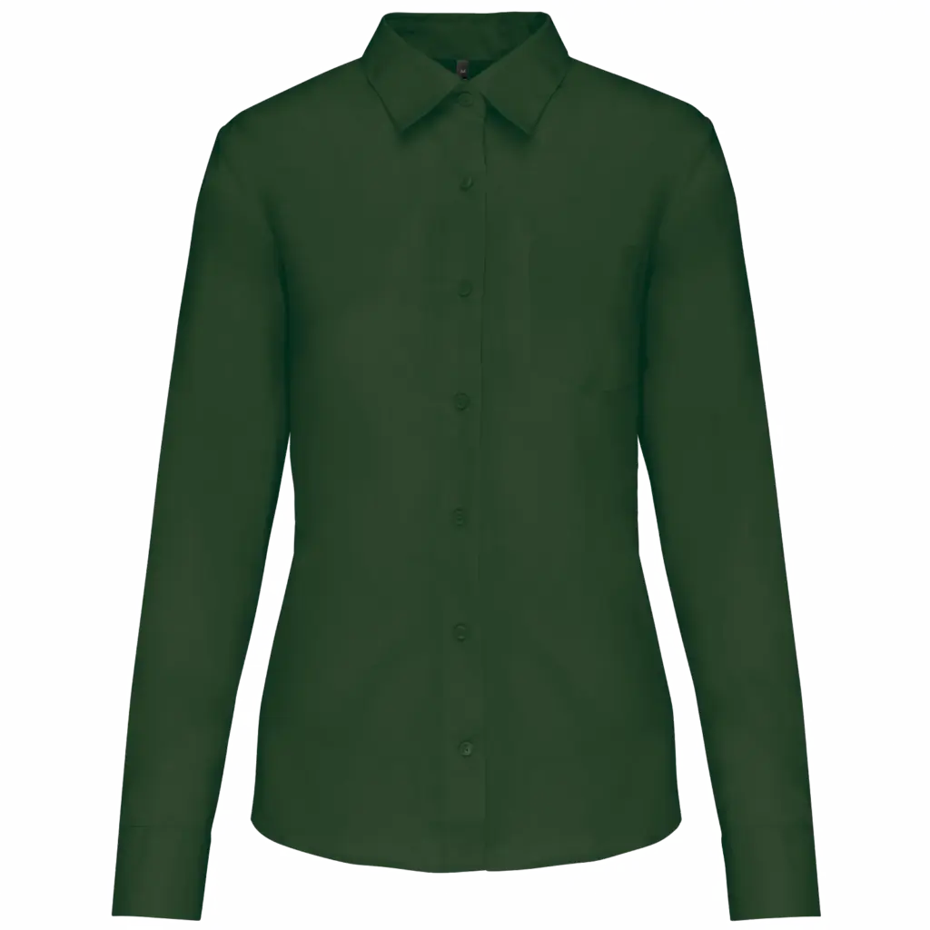 Overhemd in onderhoudsvriendelijk polykatoen-popeline dames, forest green — productfoto 15