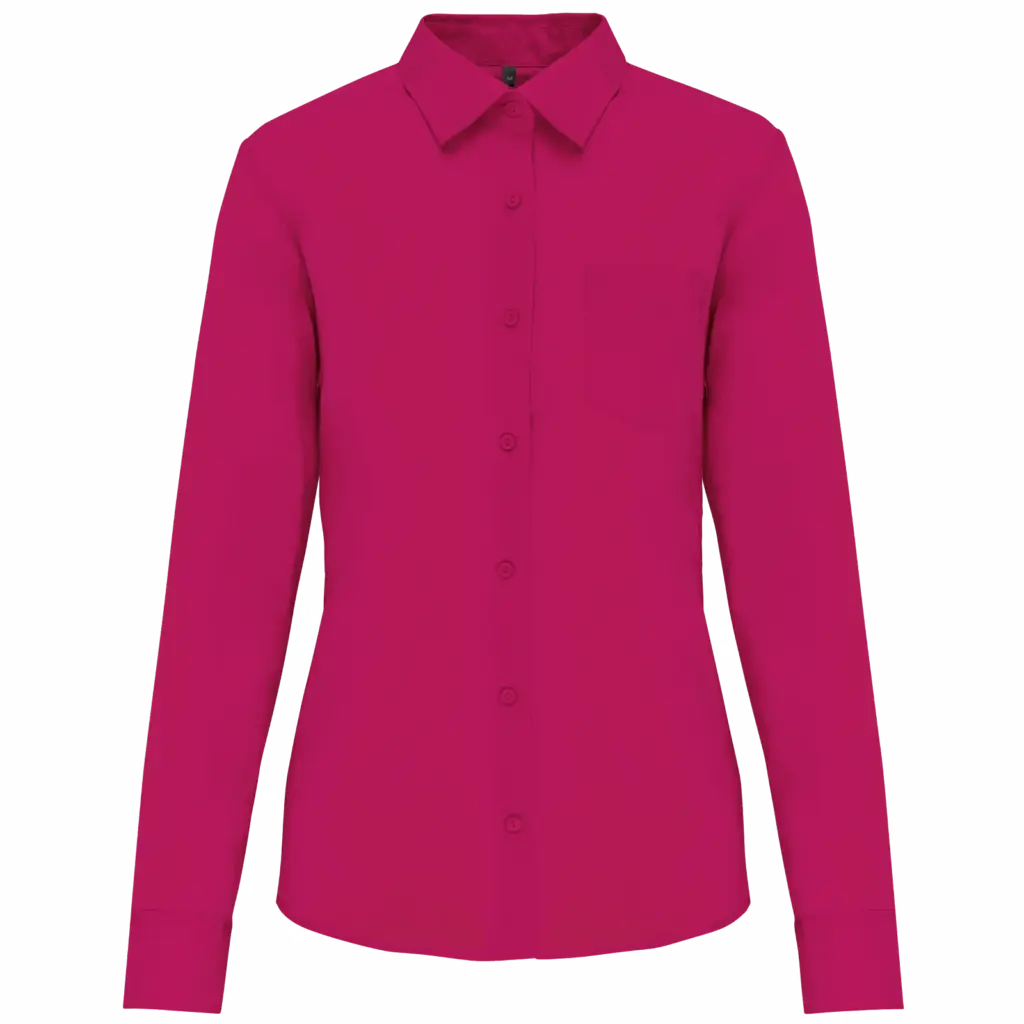 Overhemd in onderhoudsvriendelijk polykatoen-popeline dames, fuchsia — productfoto 16