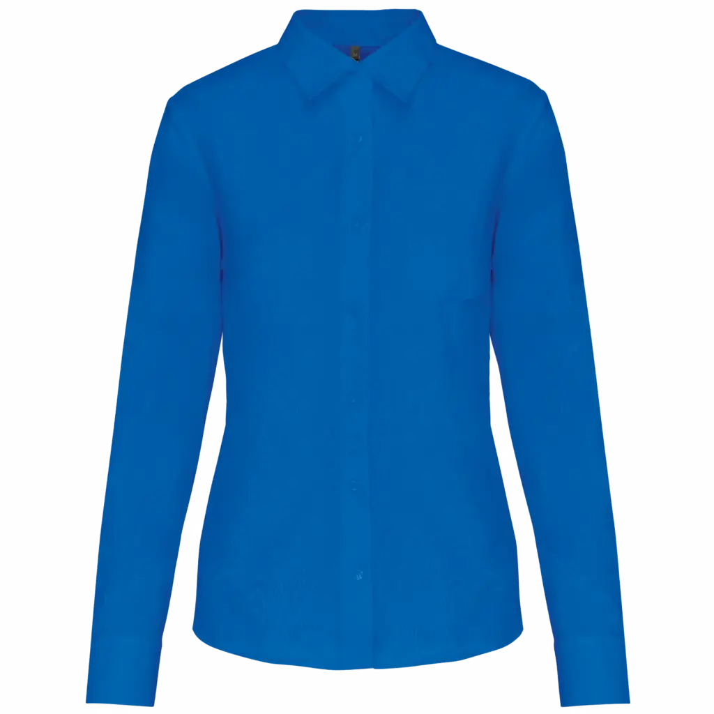 Overhemd in onderhoudsvriendelijk polykatoen-popeline dames, light royal blue — productfoto 19