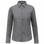 Overhemd in onderhoudsvriendelijk polykatoen-popeline dames, marl storm grey — productfoto 20