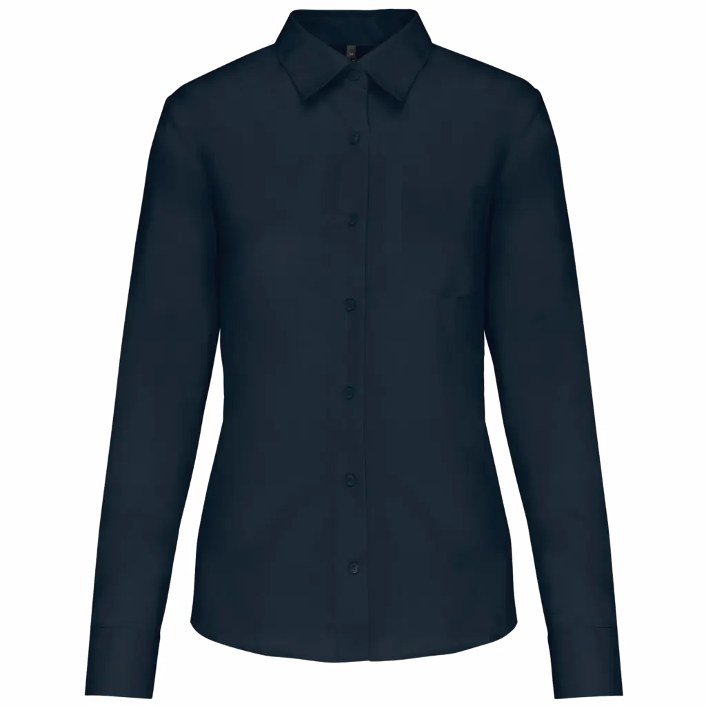 Overhemd in onderhoudsvriendelijk polykatoen-popeline dames, navy — productfoto 21