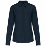 Overhemd in onderhoudsvriendelijk polykatoen-popeline dames, navy — productfoto 21