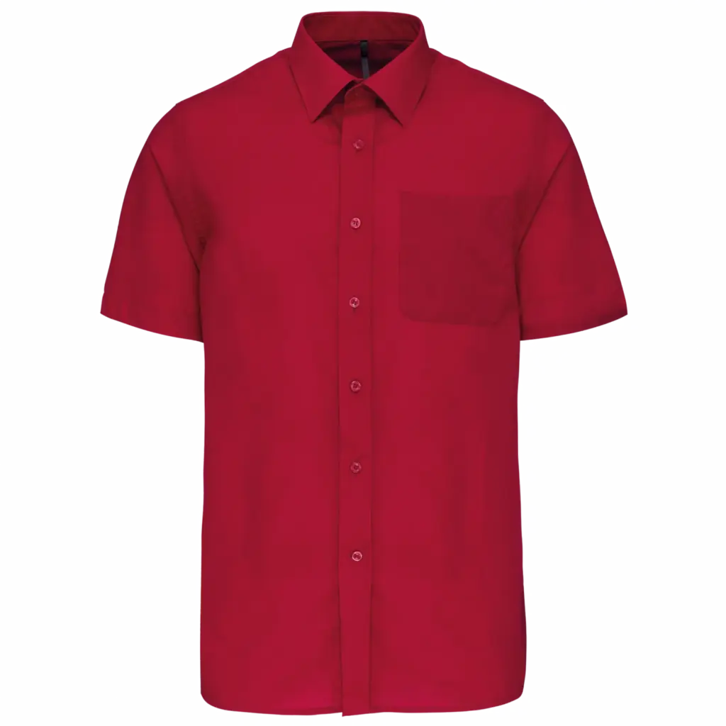 Overhemd in onderhoudsvriendelijk polykatoen-popeline korte mouwen heren, classic red — productfoto 13
