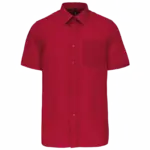 Overhemd in onderhoudsvriendelijk polykatoen-popeline korte mouwen heren, classic red — productfoto 13