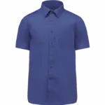 Overhemd in onderhoudsvriendelijk polykatoen-popeline korte mouwen heren, cobalt blue — productfoto 14