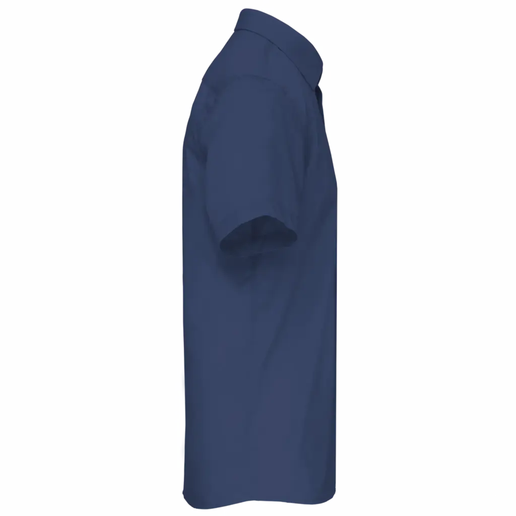 Overhemd in onderhoudsvriendelijk polykatoen-popeline korte mouwen heren, deep blue — productfoto 14